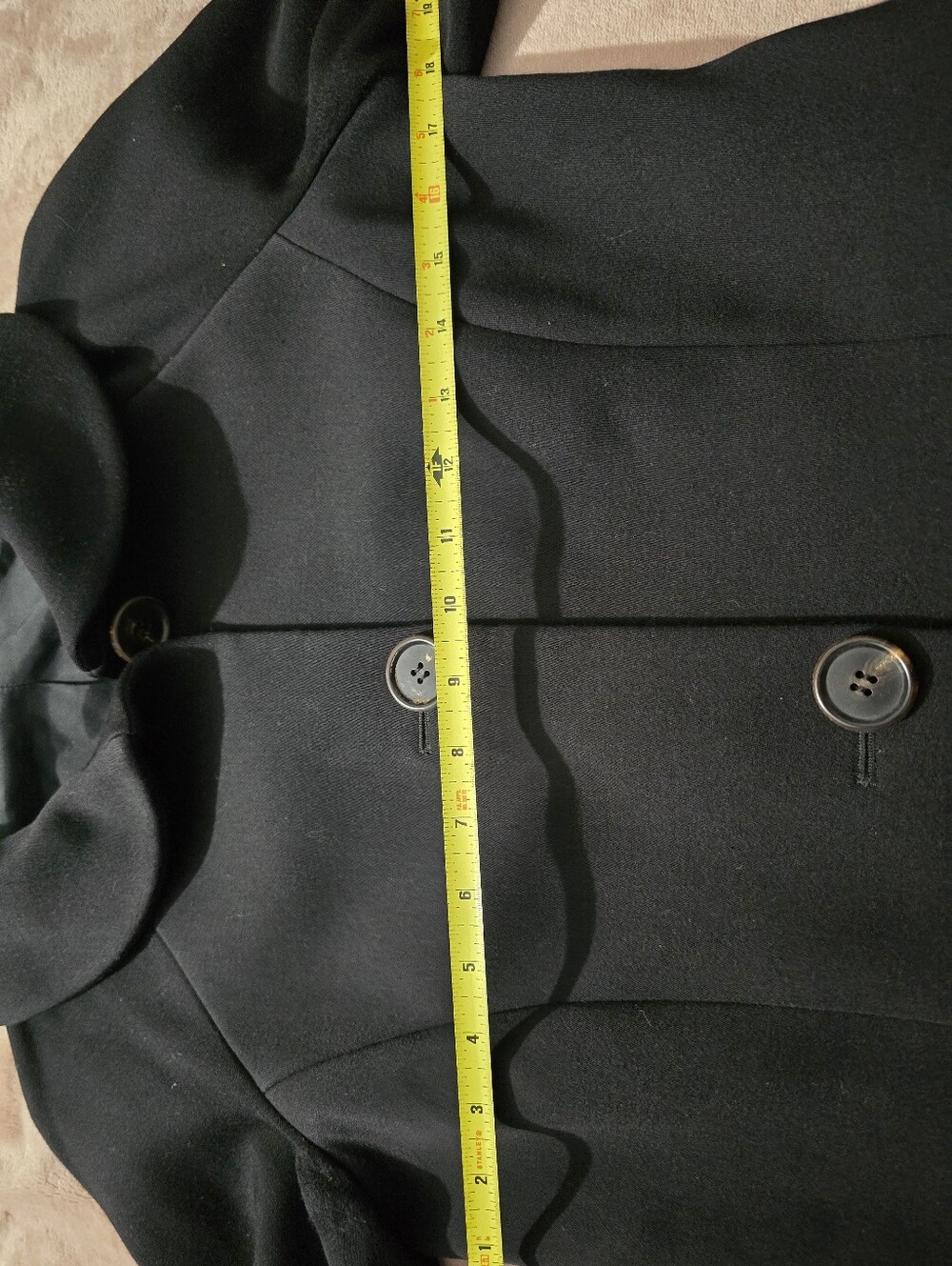 Barneys New York black single-breasted blazer Round Peterpan Collar Size 8 - Picture 6 of 7